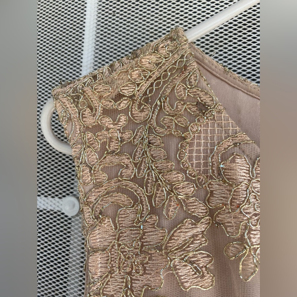 Gold Embroidered Dress Studio One New York - Picture 3 of 11